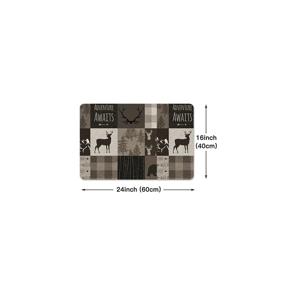 1Pcs Anti Fatigue Kitchen Rugs, Forest Print Waterproof Non-Slip Thick Cushioned Kitchen Mat Heavy Duty Comfort Standing Mat for Kitchen