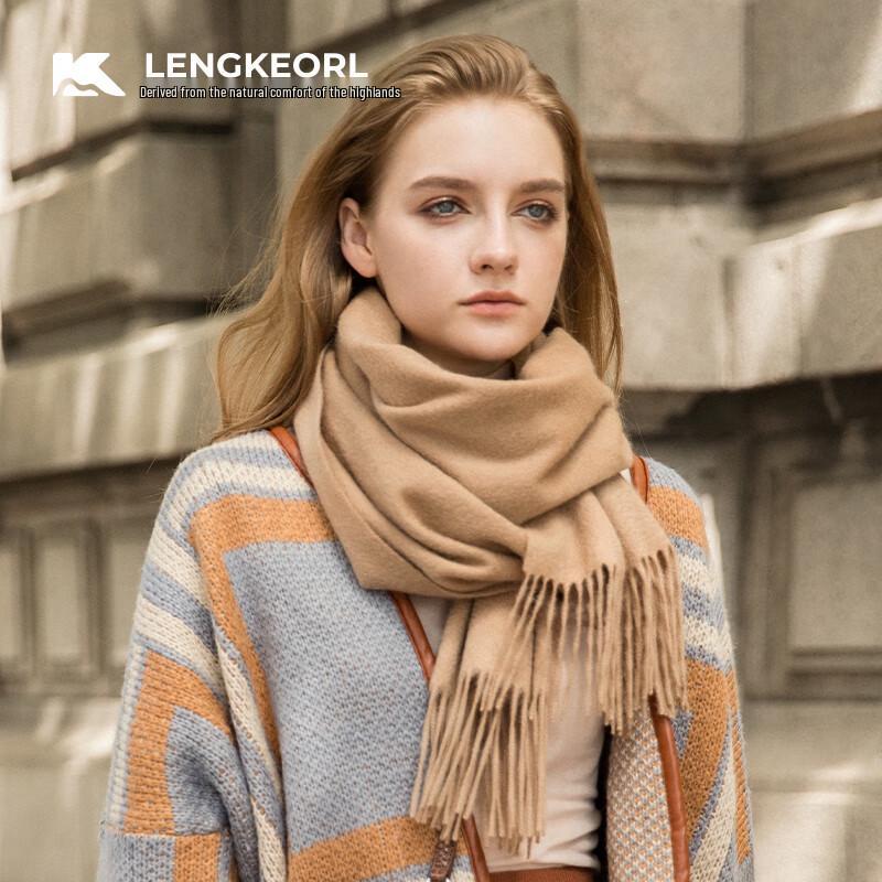 Lingke Women's Solid Cashmere Blend Scarf