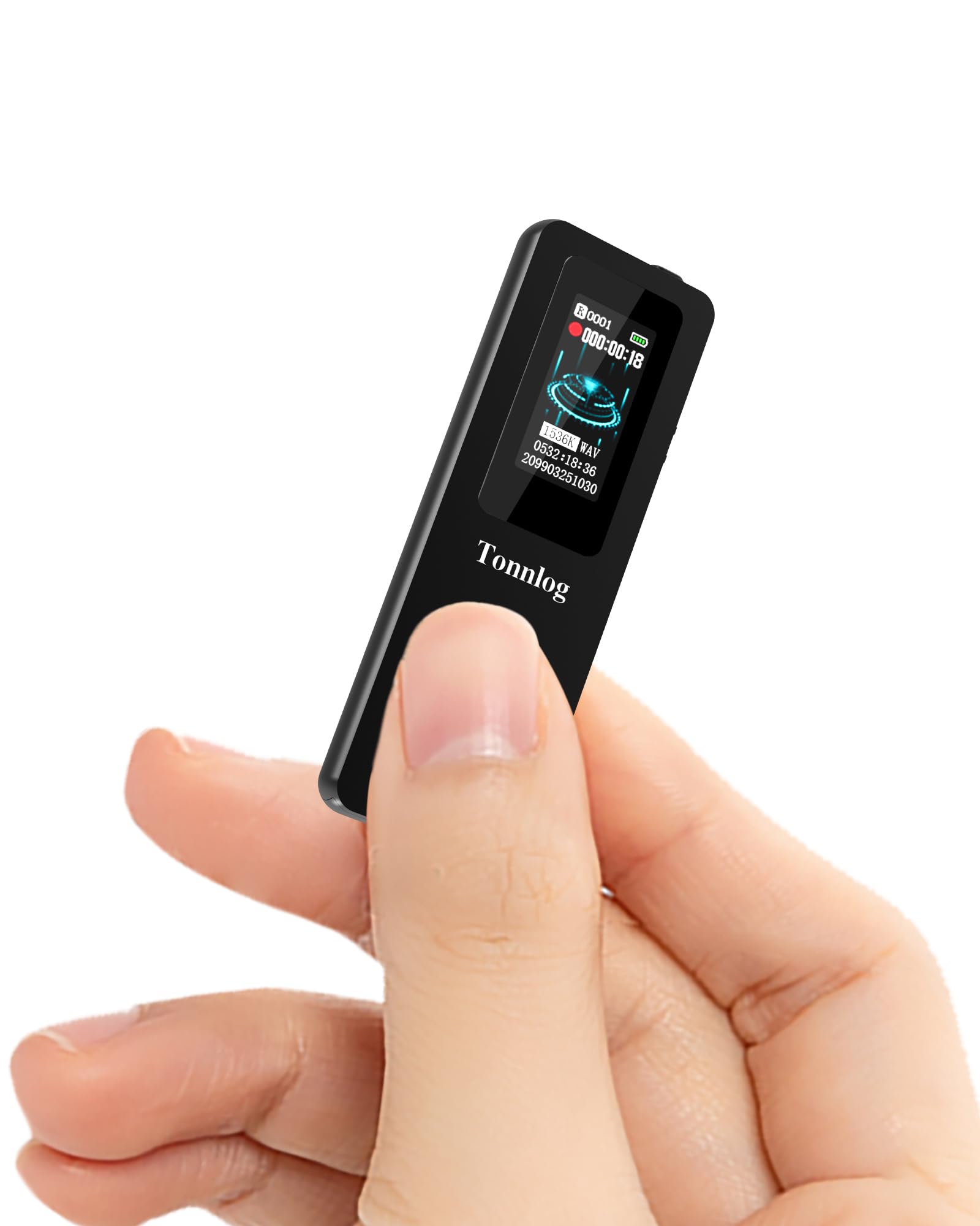 

Диктофон Tonnlog 64 ГБ, Компактный, Длительная запись, ЖК-экран, IC-рекордер, Большая емкость 64 ГБ, 45 часов непрерывной записи, 900 часов