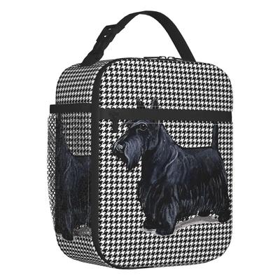 Bolsas de Almuerzo Aisladas Pata de Gallo Terrier Escocés Mascota Perro Scottie Portátil Enfriador Térmico Comida Lonchera Trabajo Escuela Viaje