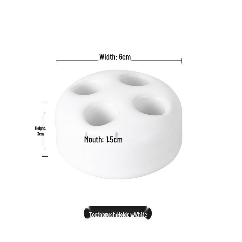 Nordic Style Japanese Ceramic Toothbrush Holder with Four Holes for Home or Hotel Bathrooms