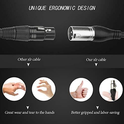 Nuosiya Câble XLR mâle vers femelle pour microphone 2m-6Ft 10 Colors
