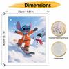 Disney Digital Oil Painting Art Kit Stitch Snowboarding Winter Scene Hand Filled Home Decor