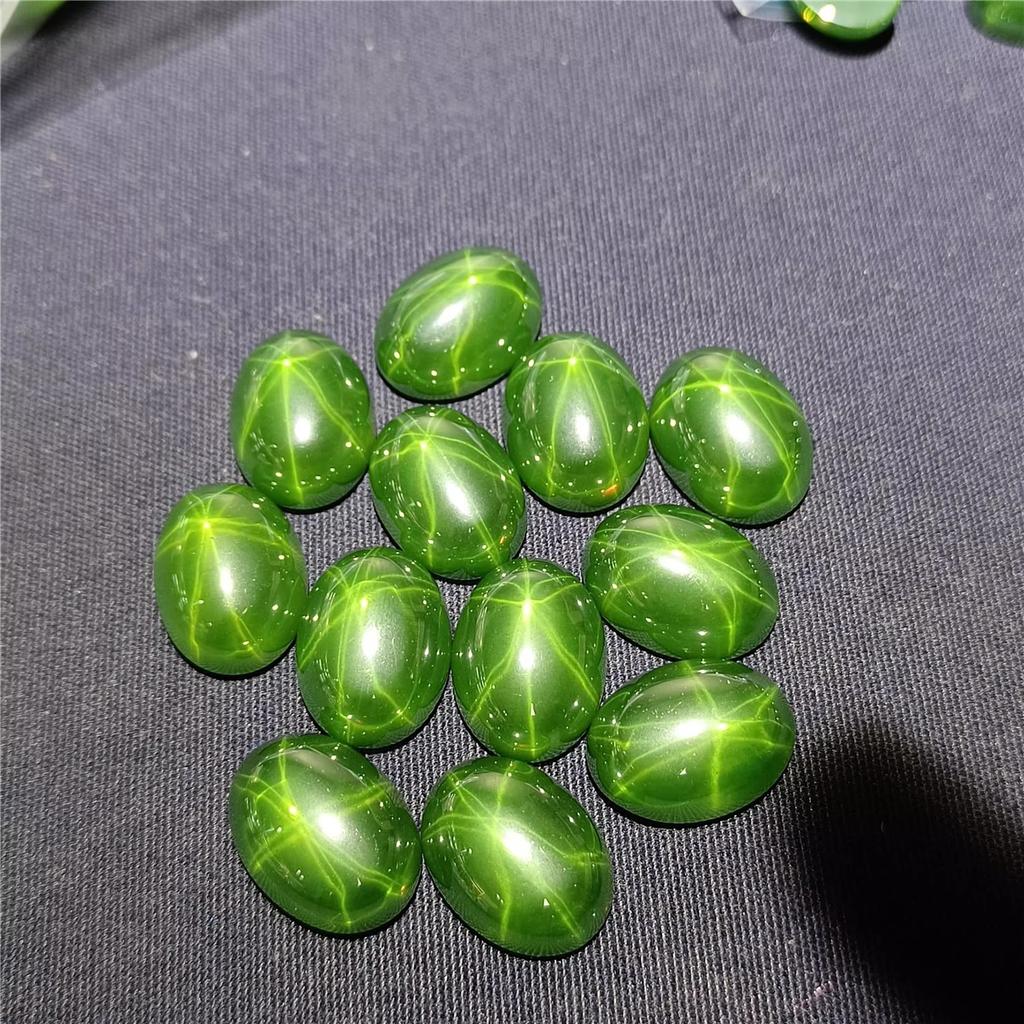 Green Starlight Egg Face Cabochon Stone 18x25mm Main Stone, Spiritual Blessing Fortune Positive Energy Meditation Gemstone For Couple Large Ring DIY
