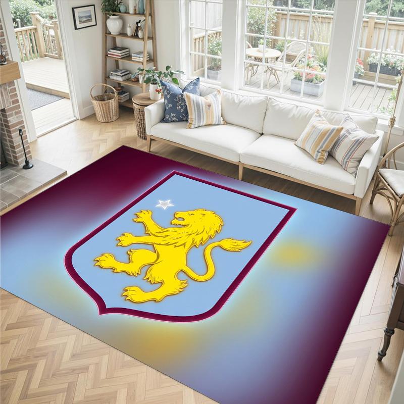 Aston Villa Futbol Tasarım Kristal Kadife Halı Rahat Non?Yatak Odası Oturma Odası Girişi İçin Kaymaz Desenli Halı