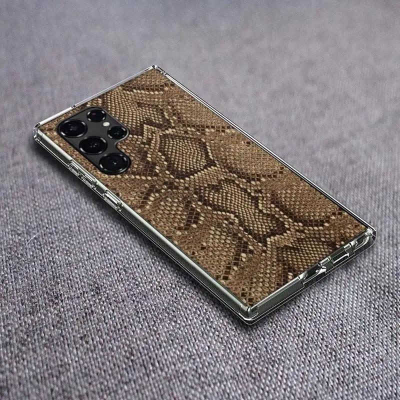 It looks like real snake skin Clear Phone Case for Samsung Galaxy S21 Plus S24 S23 S20 FE S22 S26 Ultra S25 Edge TPU Capa Cases