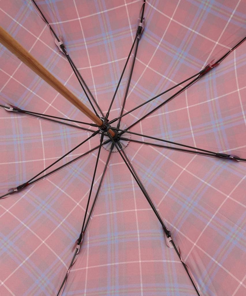 Afternoon Tea Living Long Umbrella JN28, Tartan Check Pattern, Rain or Shine, Red