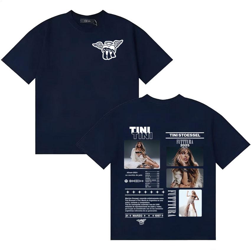 Singer TINI STOESSEL Futtura Harajuku Merch Tee Shirts Unisexs Women Short Sleeve Tshirts Fashion Streetwear ONeck Cotton Tshirt