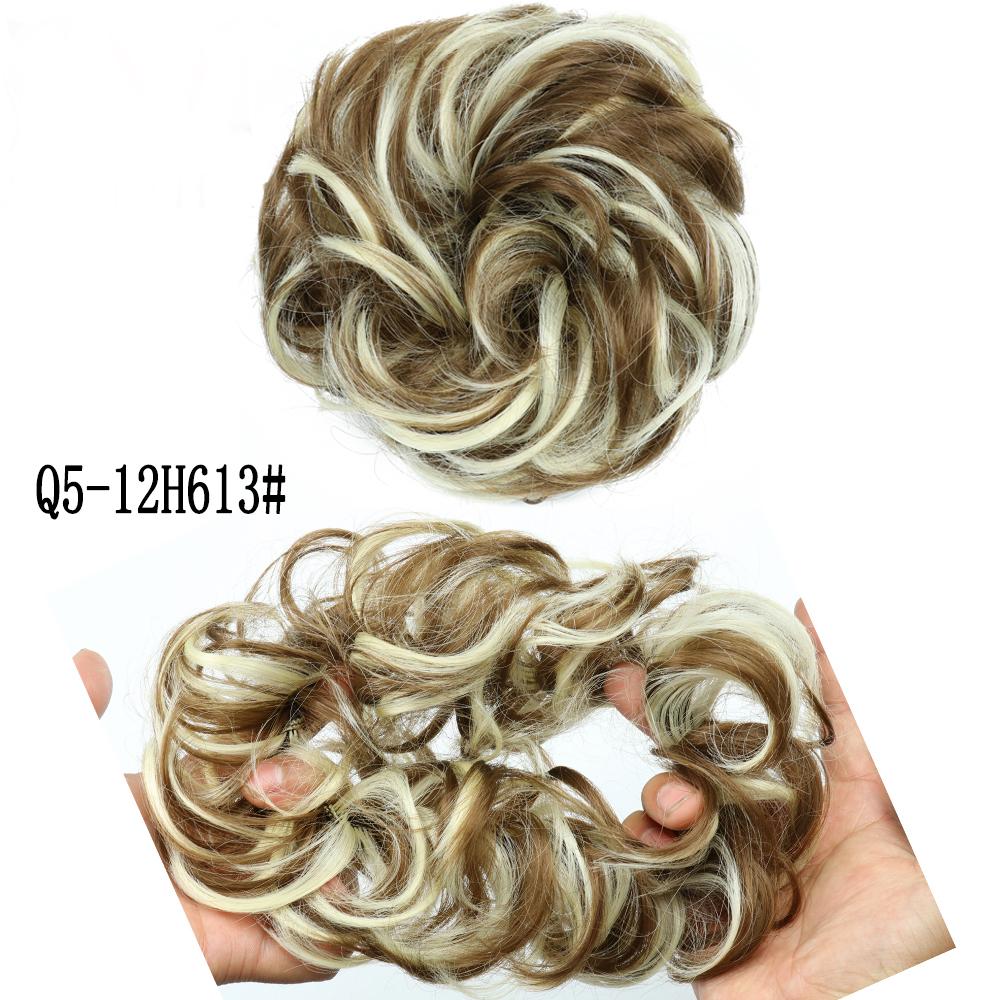 LISI HAIR Synthetic Curly Scrunchie Chignon with Elastic Rubber Band Messy Bun Ponytails Extension for Women