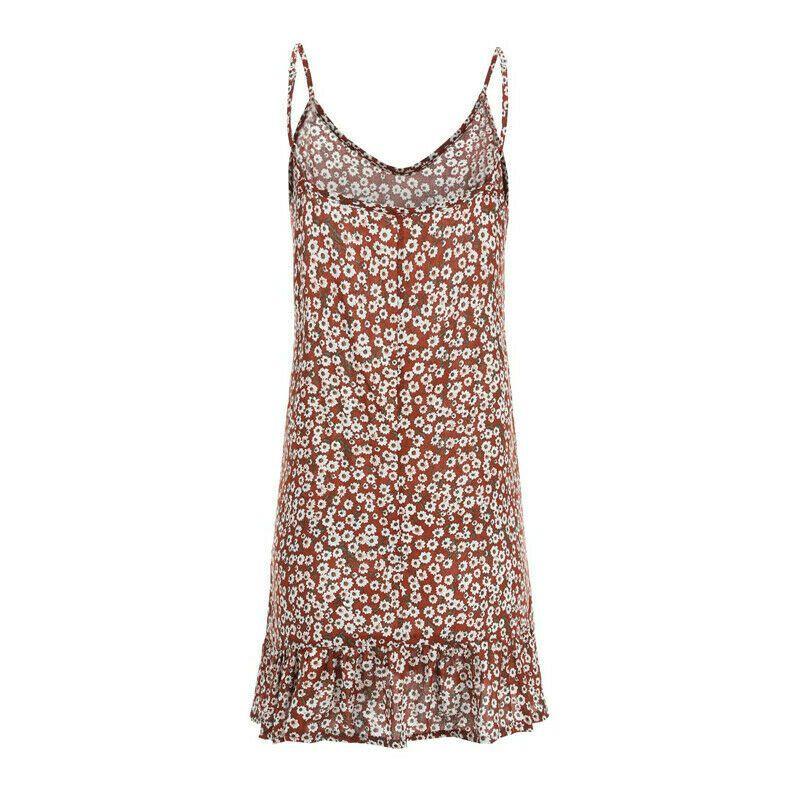 Women's Boho Sleeveless V-neck Floral Sundress With Premium Cotton Blend Fabric