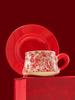 Rose Yan Yu Ceramic Coffee & Tea Cup Set with Saucer - High-End Gift Box Edition