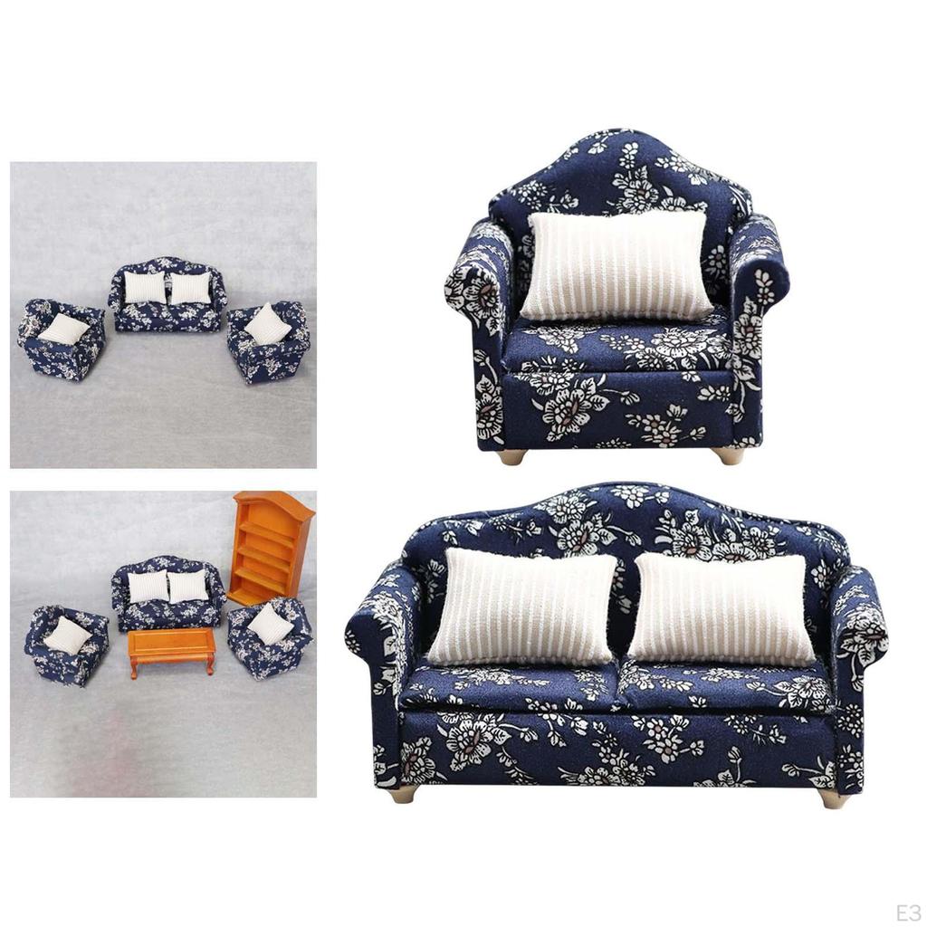 1/12 Dollhouse Miniature Sofa Decoration Accessories for Decor