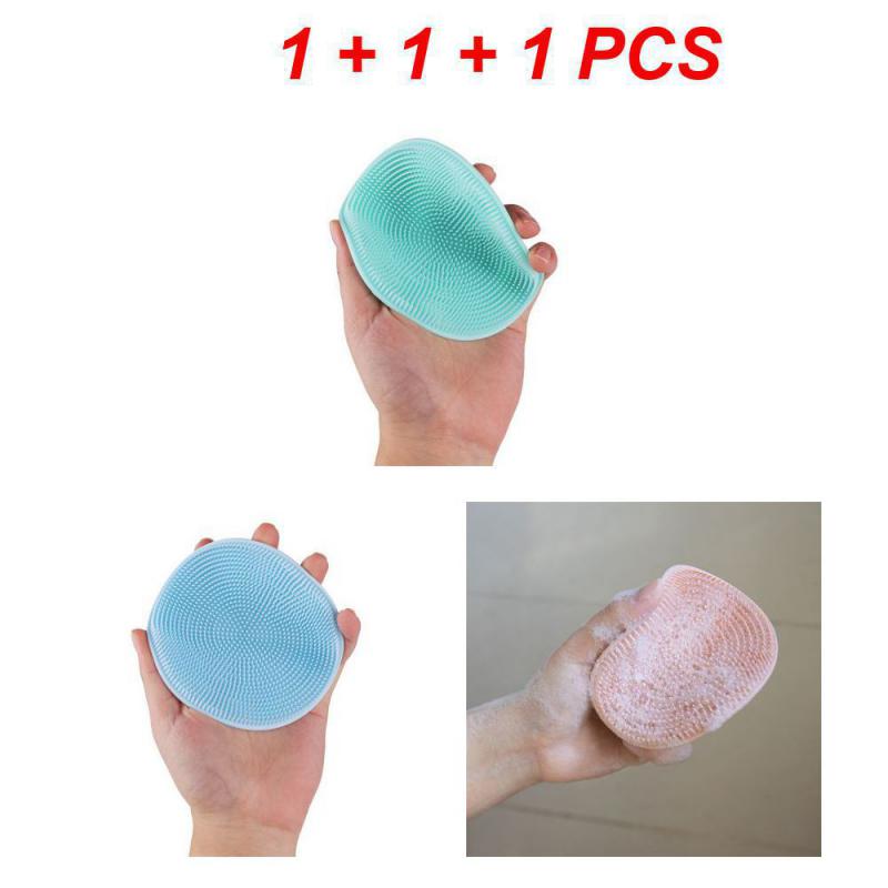 3/2/1PC Face Scrubber Soft Silicone Facial Cleansing Brush Face Exfoliator Blackhead Acne Pore Pad Cradle Cap Face Wash