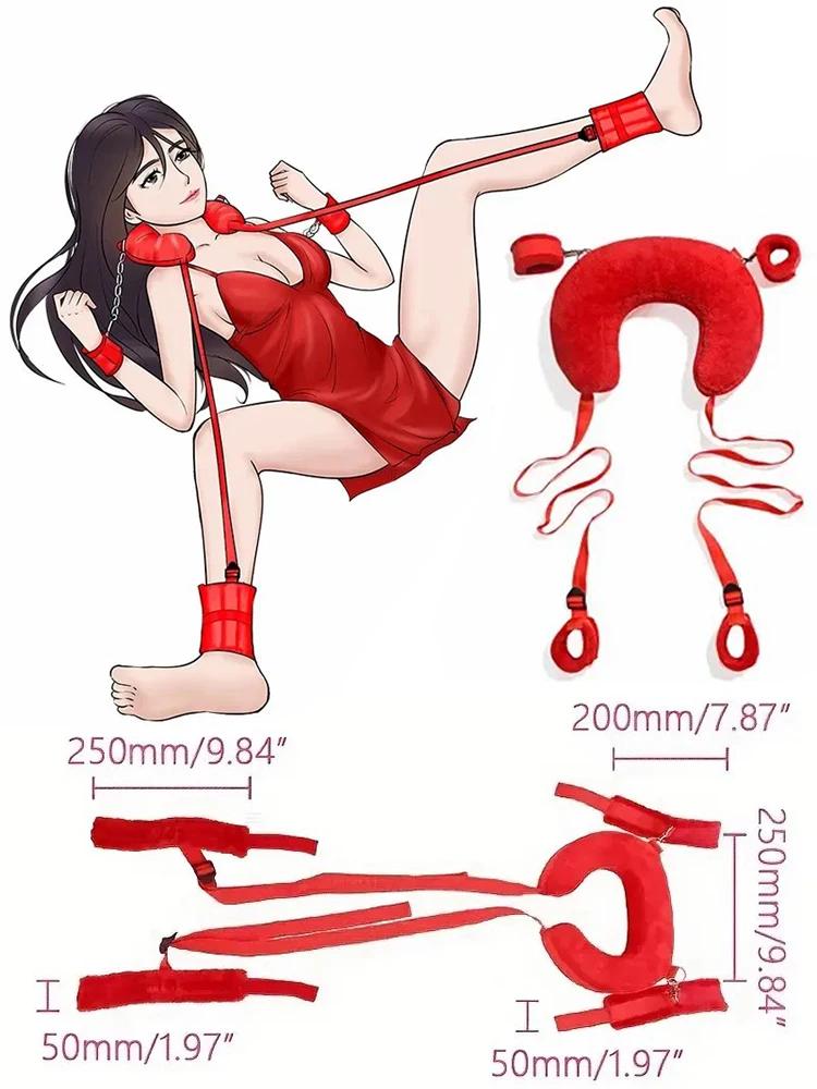 Adult Game Restraints Fetish Erotic Sex Toys For Couples Women Bandage Slave Collars Obedience Handcuffs Master Bondage Kit