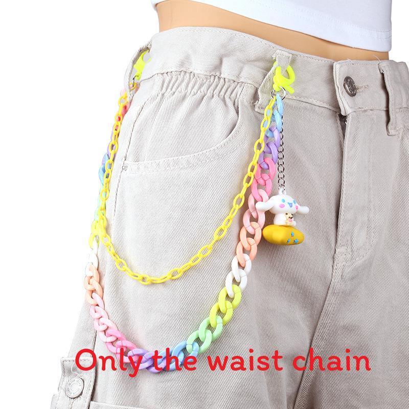 Monster Fashion Waist Chain With Colorful Resin Pendant For Men And Women