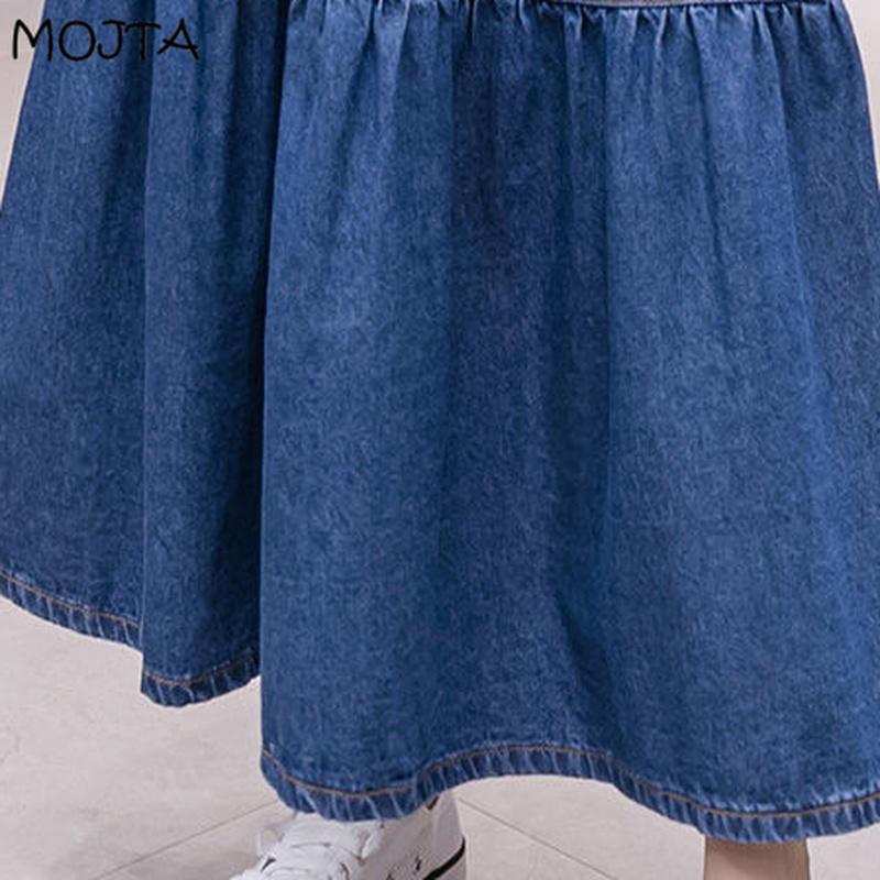 Gonna di jeans all'anca con gonna a media lunghezza per torta a vita alta casual primavera estate taglie forti