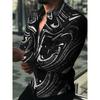 2024 Nouvelles Chemises Hawaïennes Chemises à Motifs Dorés de Luxe Mode Homme Chemises Décontractées Manches Longues Revers Chemises de Plage Vêtements pour Homme