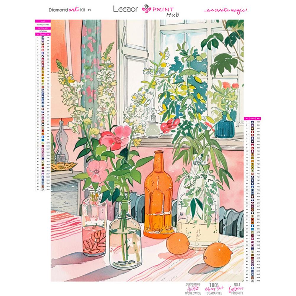 Flower 5D DIY Diamond Painting Landscape Diamond Embroidery Cross Stitch Set Full Round Diamond Mosaic Home Wall Decoration Gift