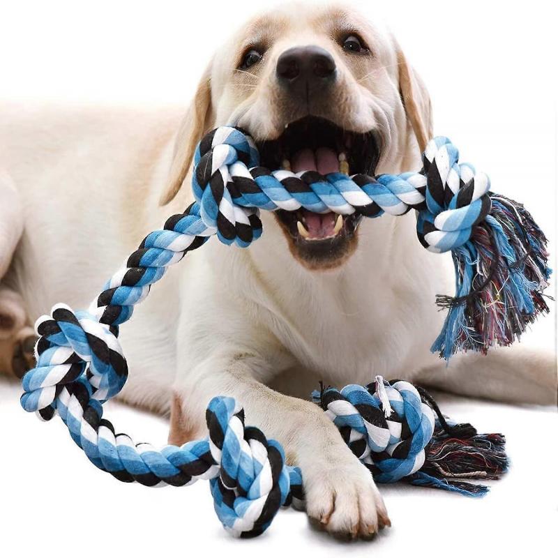 Dog Rope Toys for Large/Medium Aggressive Chewers, Dog Chew Toy 92cm 5 Knots, Tug of War Toys for Teeth Cleaning