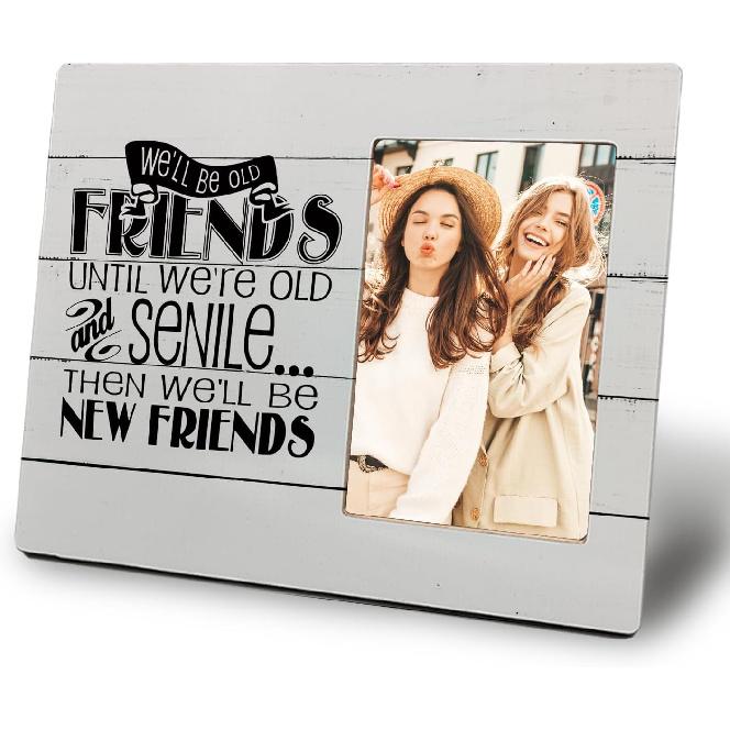 Mancheng-zi Best Friend Picture Frames - Friendship Gifts for Women, BFF Gifts - 4x6 Picture Frame Old Friends