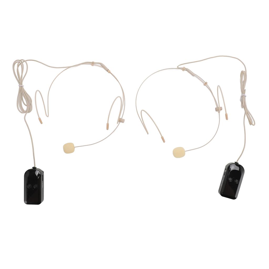 Head Mounted Wireless Microphone 2.4G Wireless 2 Transmitter and 1 Receiver Headset Mic