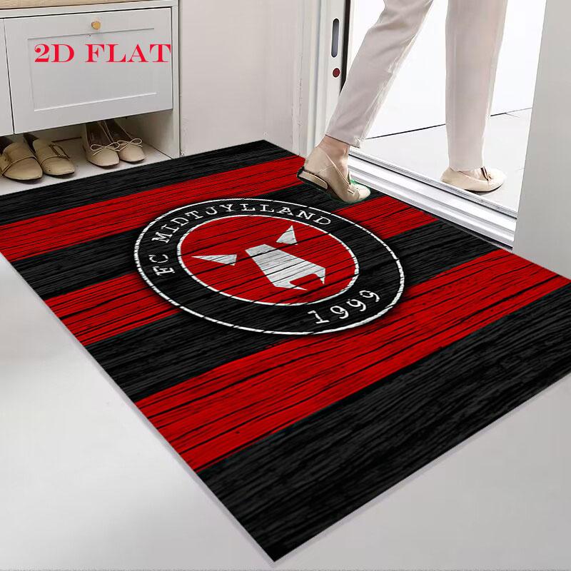 FC Midtjylland Logo Carpet Rug for Living Room Bedroom Home Sofa Decoration,Kids Play Nonslip Floor Mat