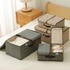 Space Saving Foldable Clothing Organizers Box Nonwoven Fabric Storage Container With Dividers And Protective Cover