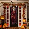 Wine Red Swing Girl Halloween Hanging Swing Chain Hanging Voice-controlled Luminous Haunted House Horror Decoration Pendant Props