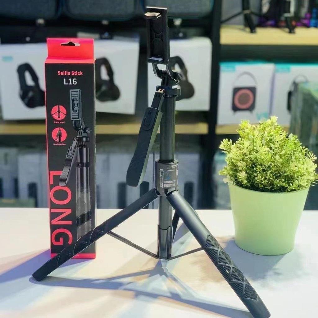 Bluetooth Selfie Stick & Stabilizer Tripod with Dual Fill Lights, 1.7m Height, for Live Broadcast and Mobile Phone Use (Model L16)