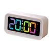 Digital Alarm Clock Bedside for Bedrooms Portable Desk Clock with LCD Display 8 RGB Night Light 7 RGB Digital Glow-in-the-Dark