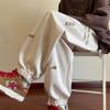 Fleece sweatpants men's loose autumn and winter new fashion trend embroidered leggings