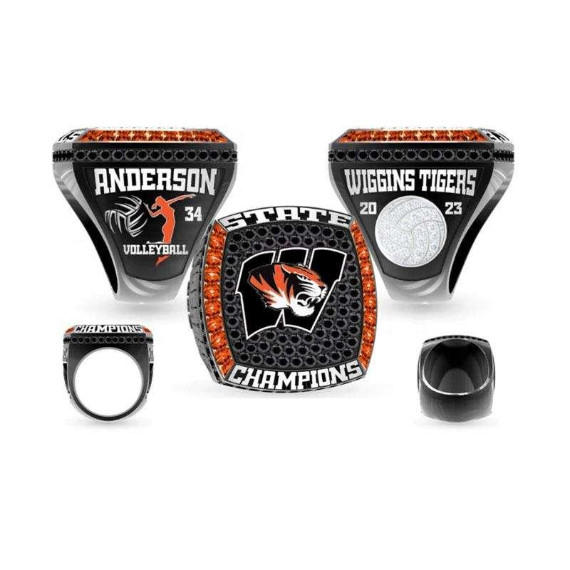 YUANYU Factory Customized LOGO Basketball, Football, Rugby Championship Champion Ring Sports Jewelry Men and Women Alloy Jewelry
