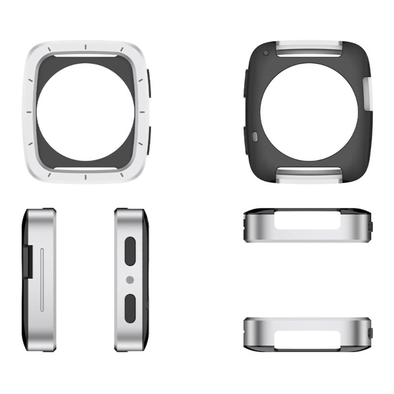 Watch Cover Full Coverage Shell for Active 2 Square/2s Scratchproof Metal Bumper Frame Case Housing Easy Installation