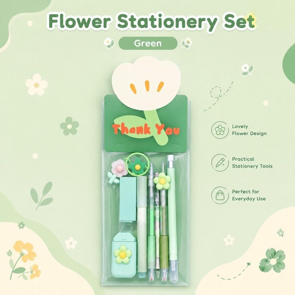 Dreamy Flower Stationery Kit 8-in-1 Gel Pen Multi-functional Correction Tape  School Supplies