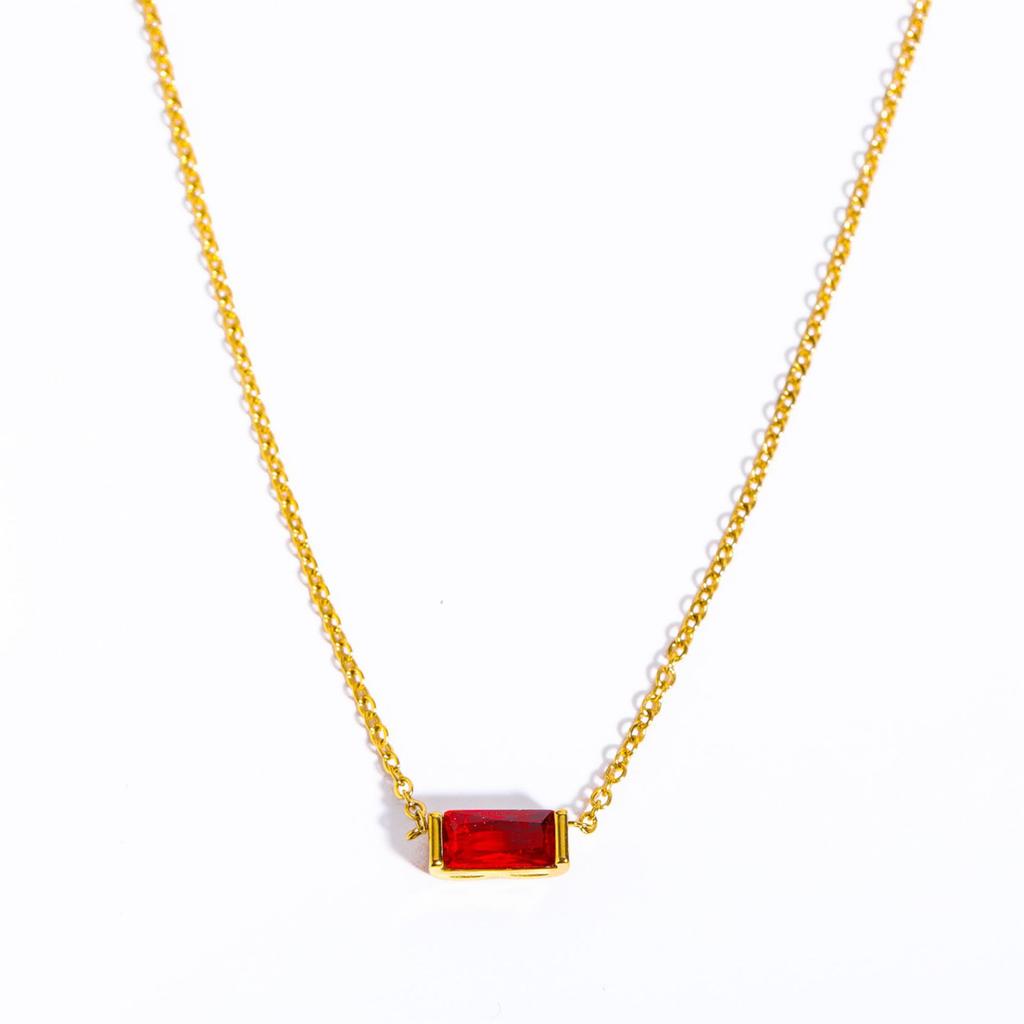 Stainless Steel December Birthstone Necklace 12 Birthstone Pendant Women's Collarbone Chain Necklace