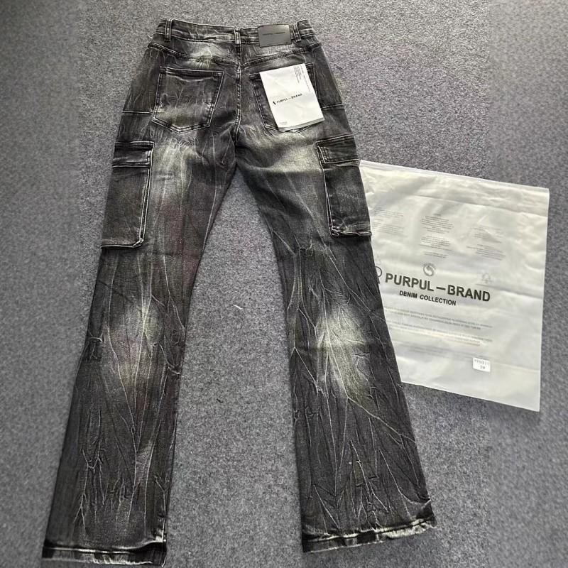 Jeans da uomo in denim elasticizzato nero con dettaglio ricamato, gamba leggermente svasata, vita media, stile casual streetwear