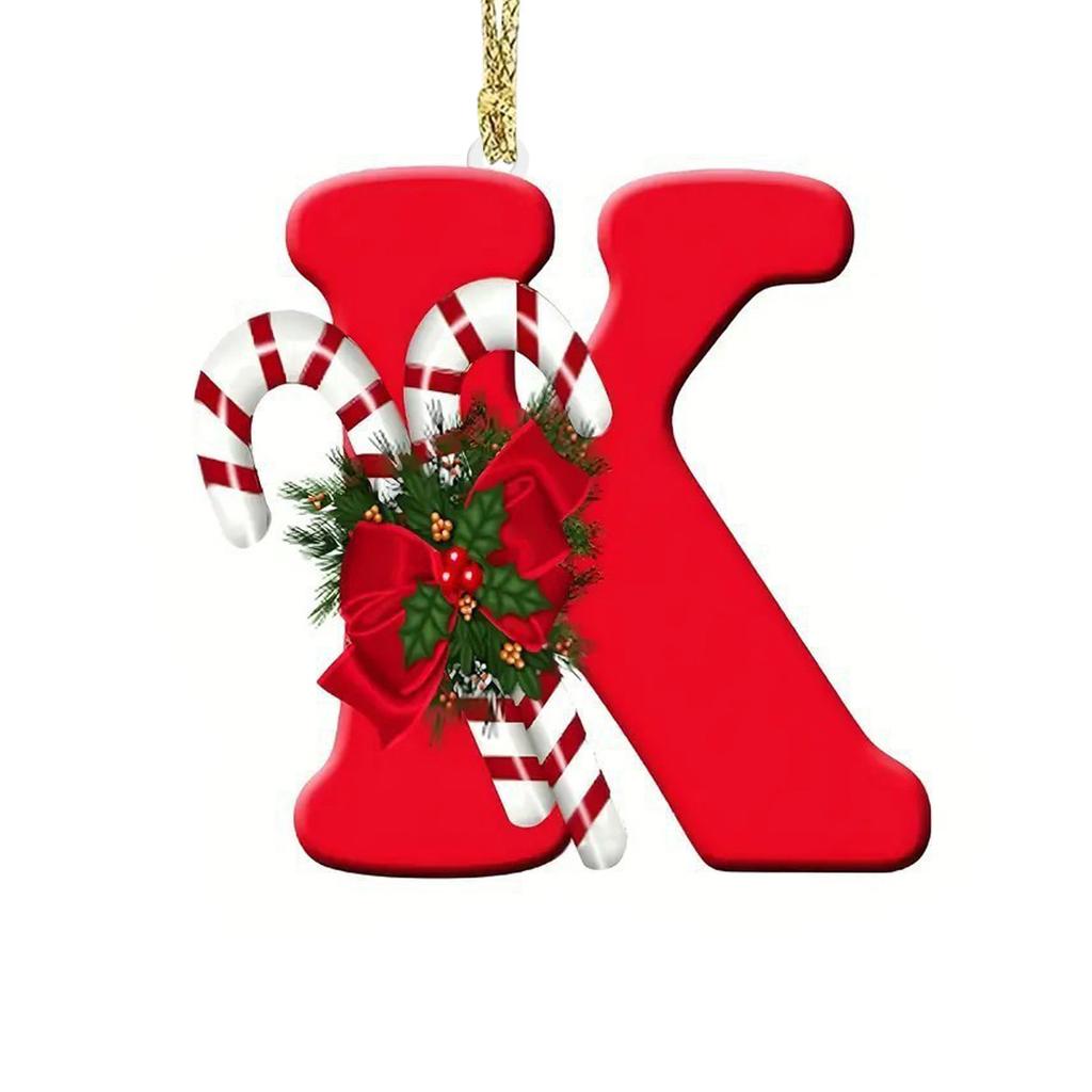 1pc Christmas Pendant Acrylic 26 Letter Pendant Hanging Christmas Tree Ornament Accessories Xmas New Year Decor Ornaments