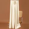 Women's High Waist Wool Wide-Leg Pants: Autumn/Winter Drape Loose Cashmere Knit Casual Wear.