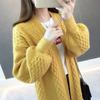 Women's Sweater Cardigan Mid Length Autumn New Loose Korean Version Knitted Sweater Jacket
