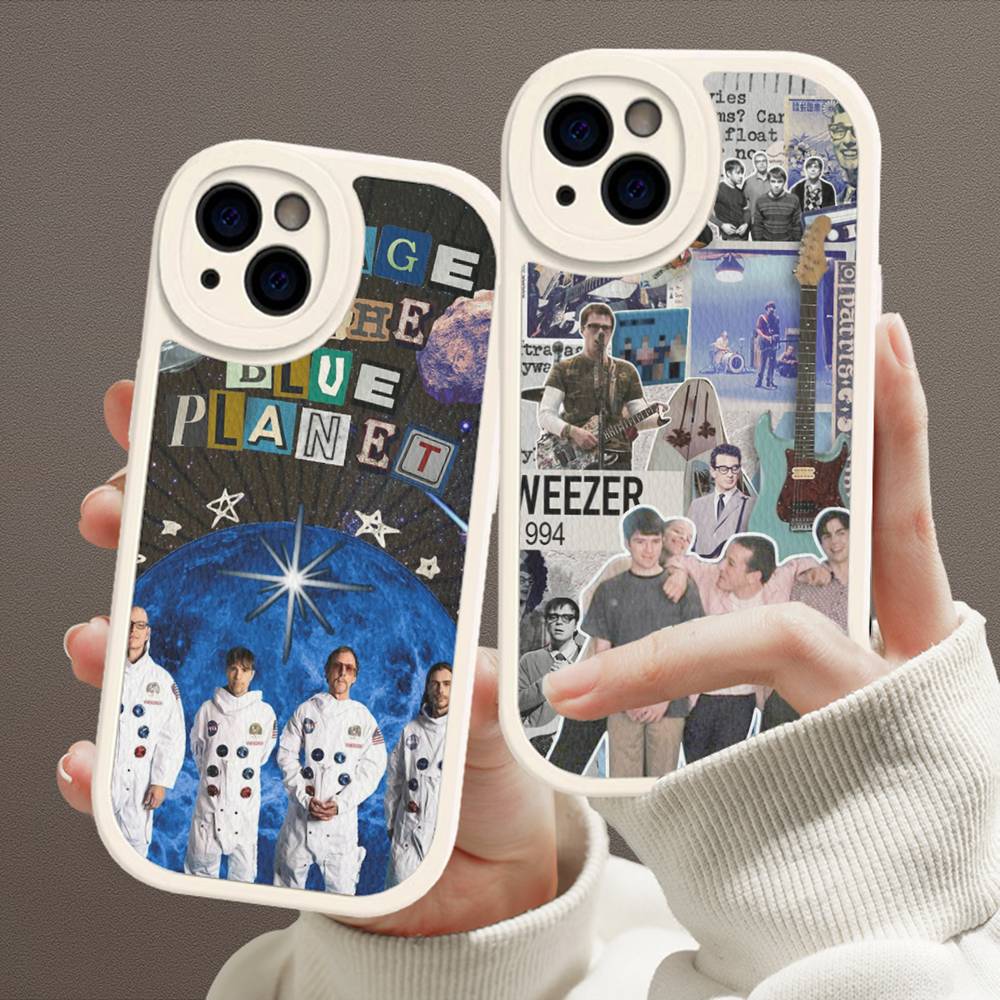 Rock W-Weezer Kapela Pouzdro na telefon Pro IPhone 16 15 14 13 12 11 Pro Max Plus Měkký kožený kryt