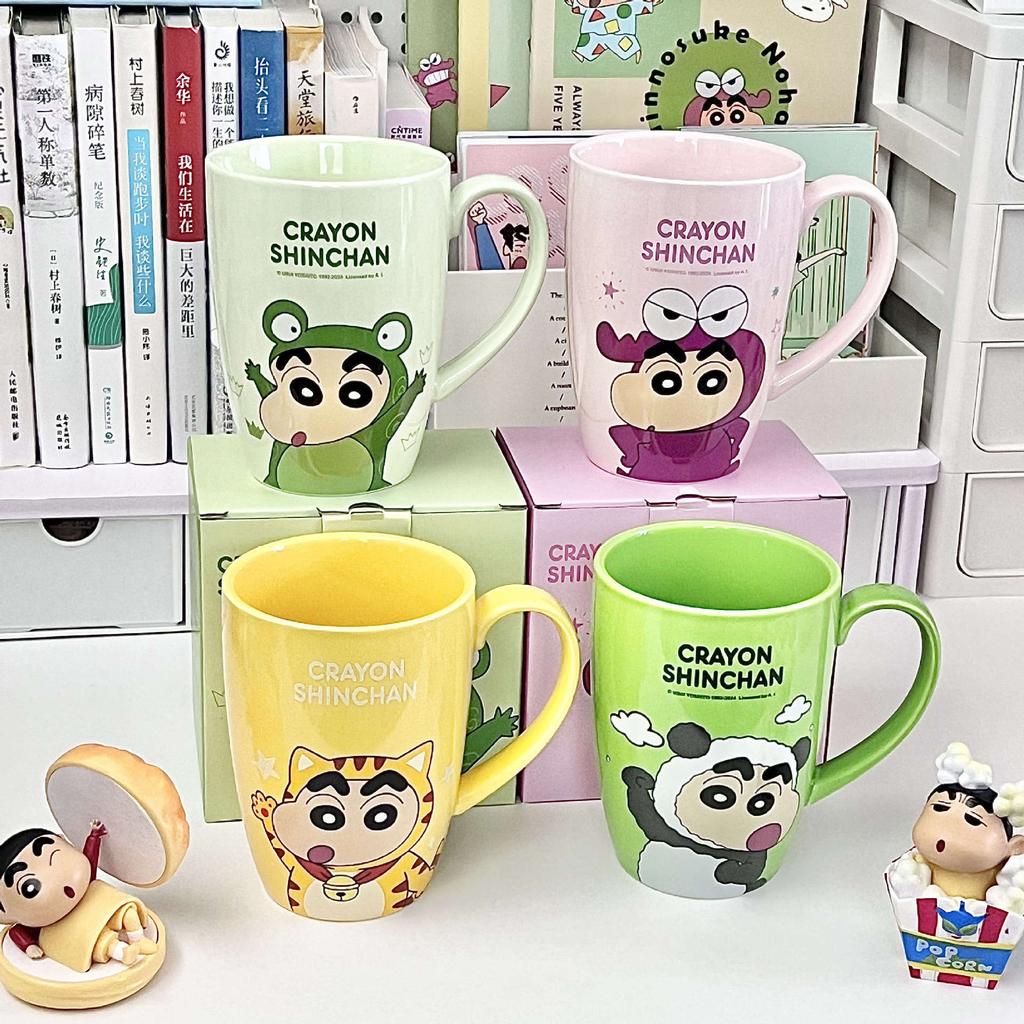 Crayon small new water cup high value cute children's ceramic mug office coffee cup girl birthday gift