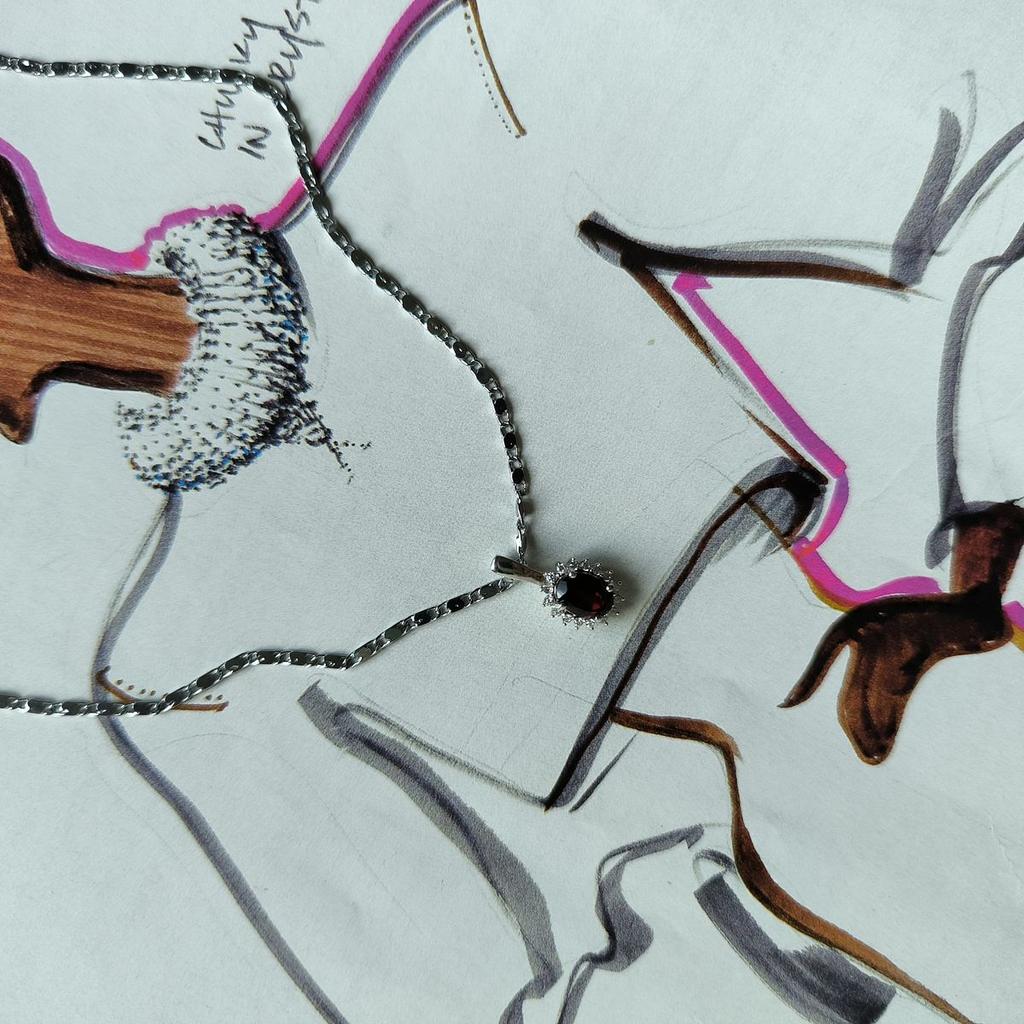 Серебряная подвеска с гранатом 1.094ct (2191476)