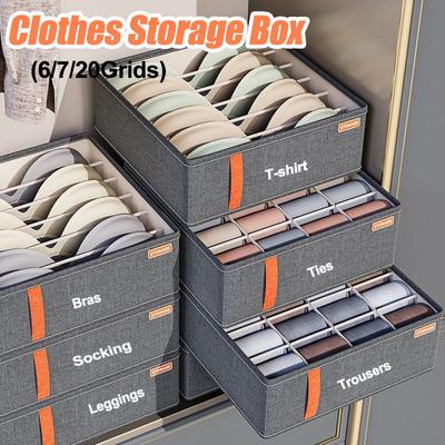Caixa de armazenamento para roupas íntimas, jeans, organizador de armário, divisórias, gavetas, dobrável, caixa de armazenamento de roupas íntimas