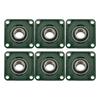 UCF206-20 Pillow Block Bearing 1 1/4" Bore Self-Aligning 4-Bolt Solid Base 6 Pcs