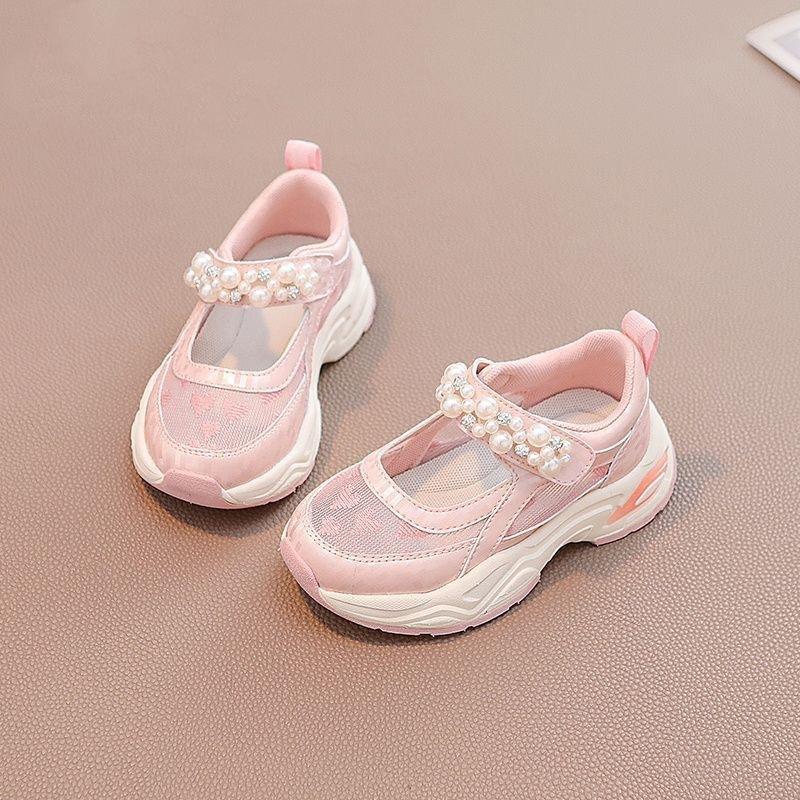 Girls sandals lightweight 2025 new summer soft sole children's mesh sneakers fashion girl princess style classmate