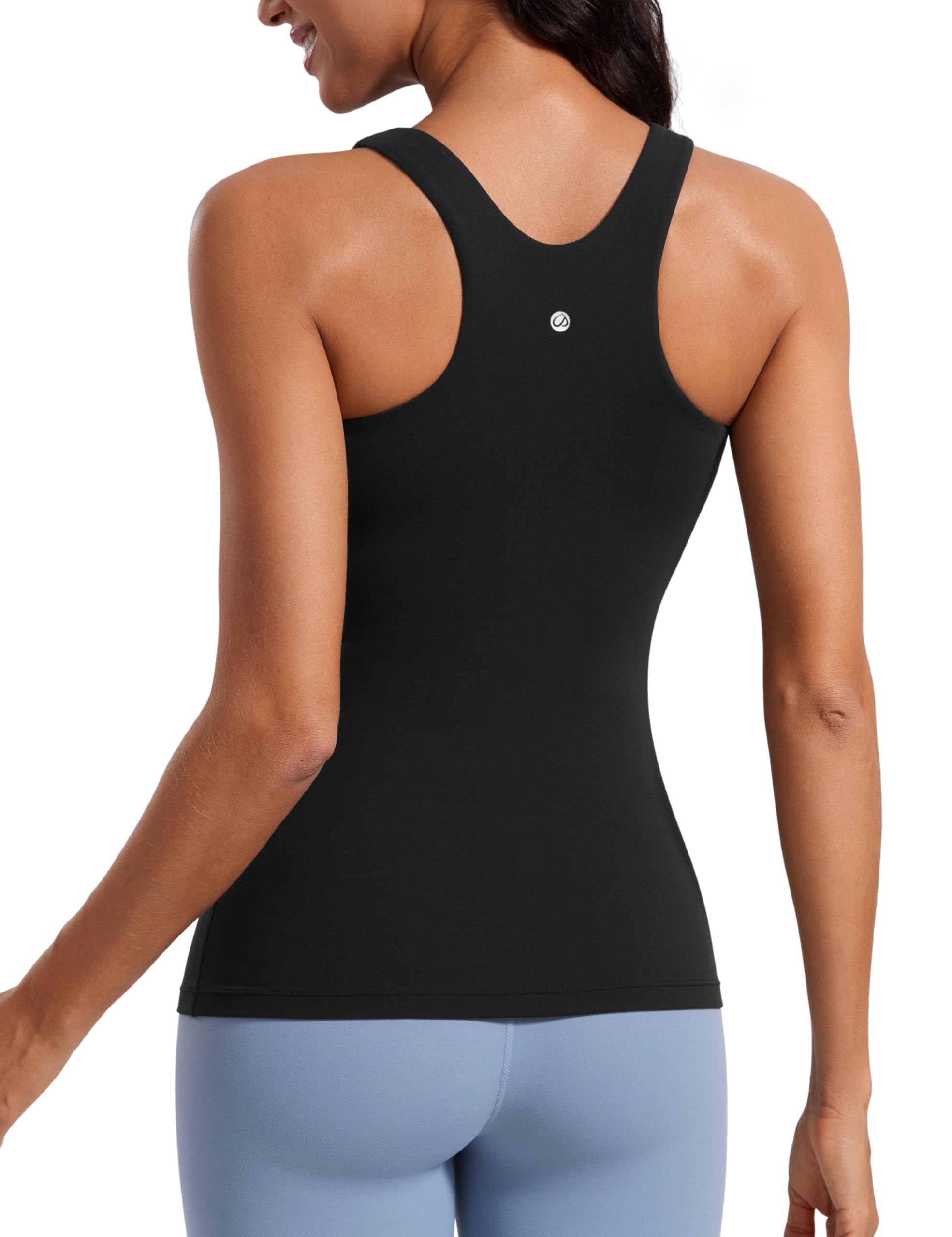 

CRZ YOGA Майка с подкладкой, большого размера для йоги, размер M, женская, с чашечками, спинка-борцовка, топ, Butterluxe, черная, чёрный