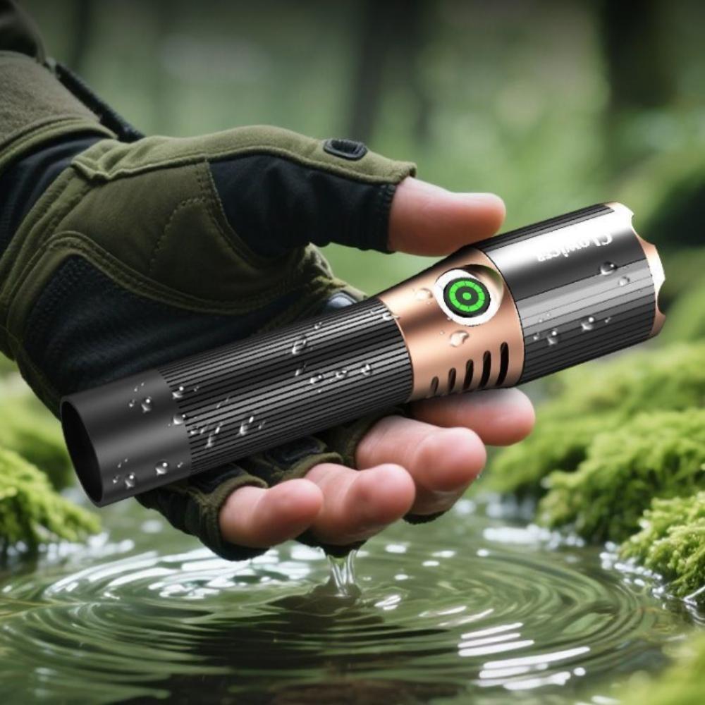 Powerful LED Flashlight White laser Floodlight Rechargeable18650 Spotlight Waterproof Zoom Fishing Hunting Emergency Hand Light