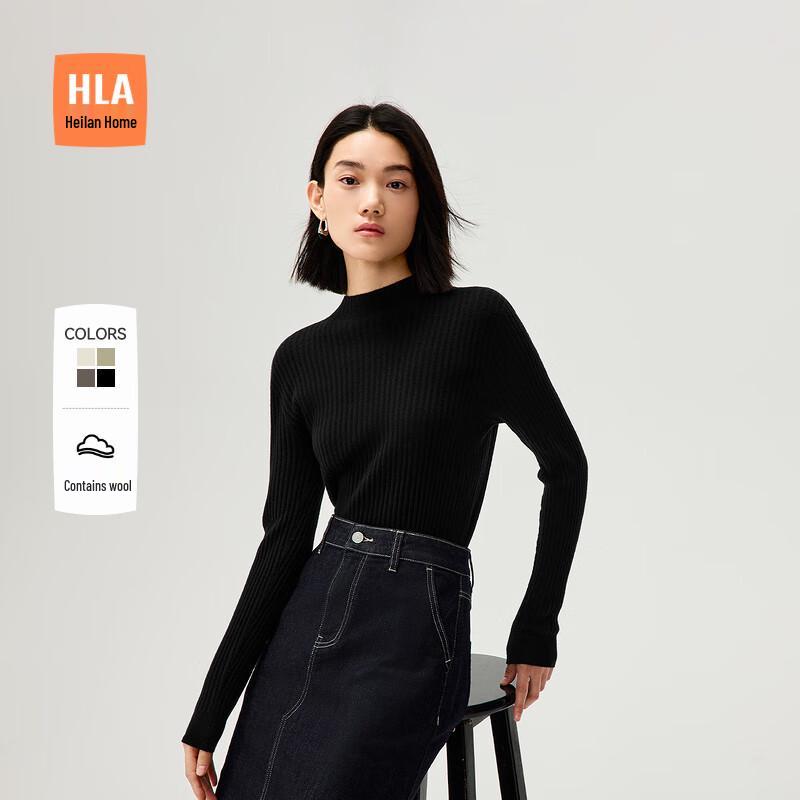 HLA Women's Solid Mock Neck Pullover Sweater