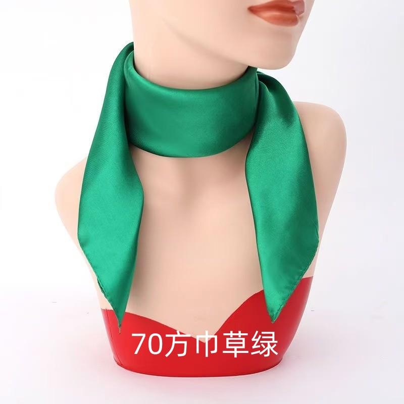 

Однотонный шелковый платок Квадратный платок Имитация шелкового платка Летний Милый Иу Маленький квадратный платок