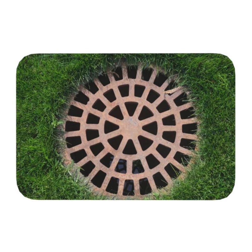 Visual Trick 3D Traps Style Doormat Novelty Manhole Cover Pattern Non Slip Rug for Living Room Bedroom Entrance Hall Floor Mat